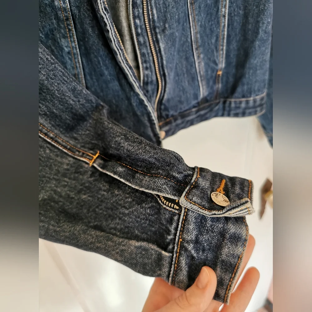 Tommy Hilfiger zip up dark wash denim jacket women's Medium - Picture 7 of 7